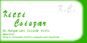 kitti csiszar business card